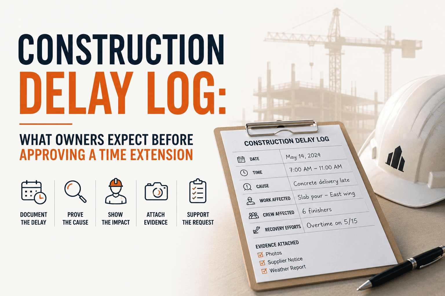 Construction Delay Log: What Owners Expect Before Approving a Time Extension