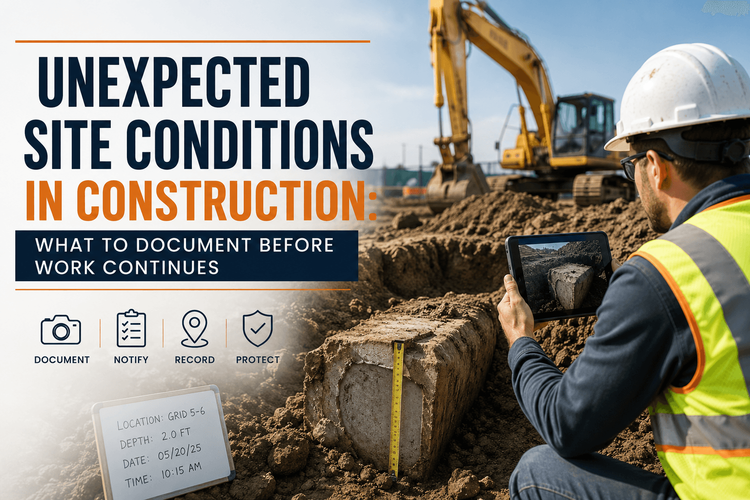 Unexpected Site Conditions in Construction: What to Document Before Work Continues